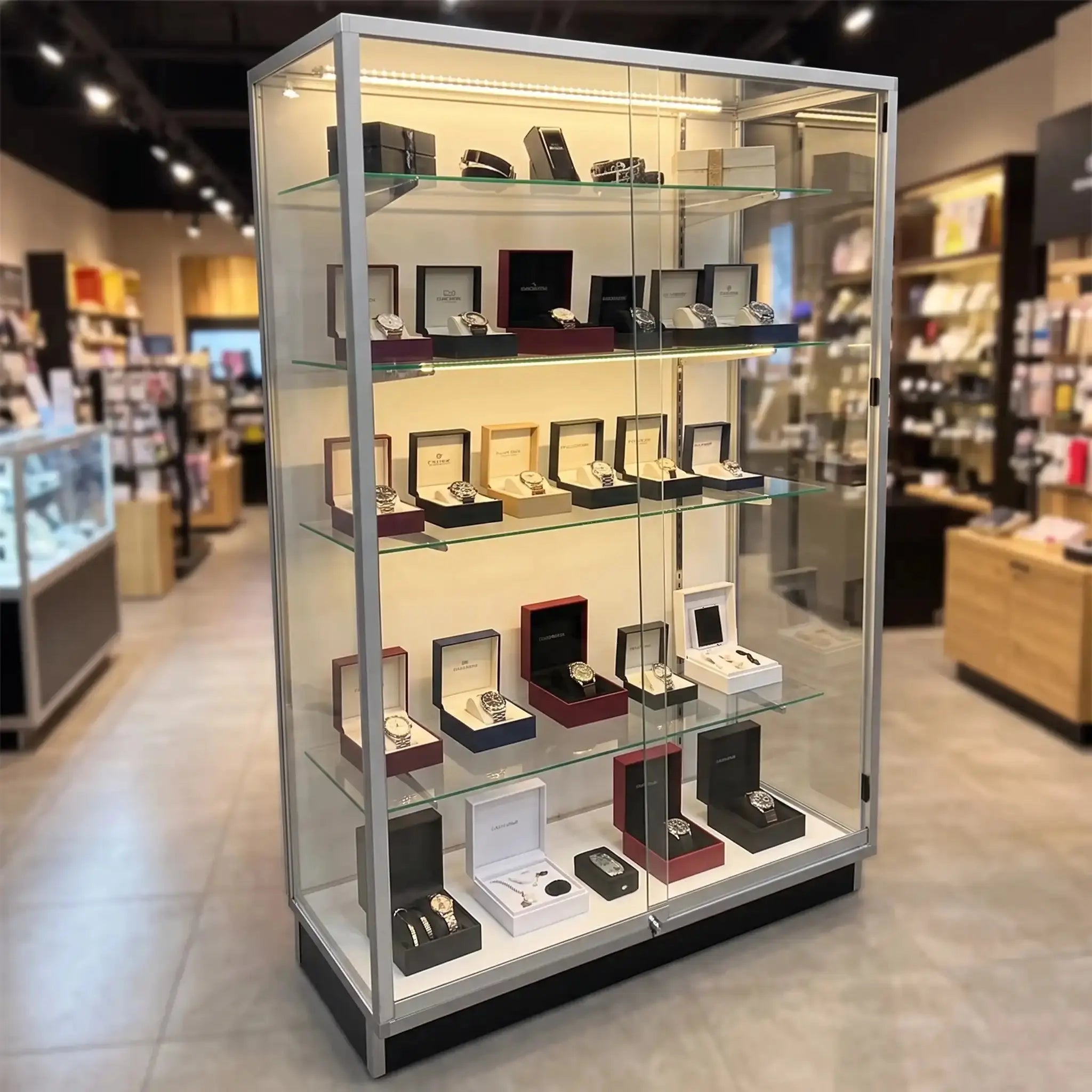 4-Foot Extra Vision Glass Wallcase Display Cabinet