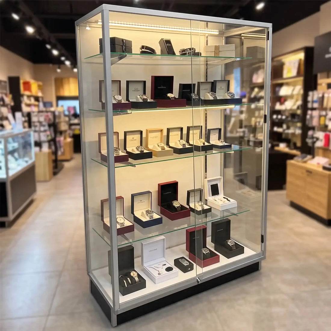 4-Foot Extra Vision Glass Wallcase Display Cabinet