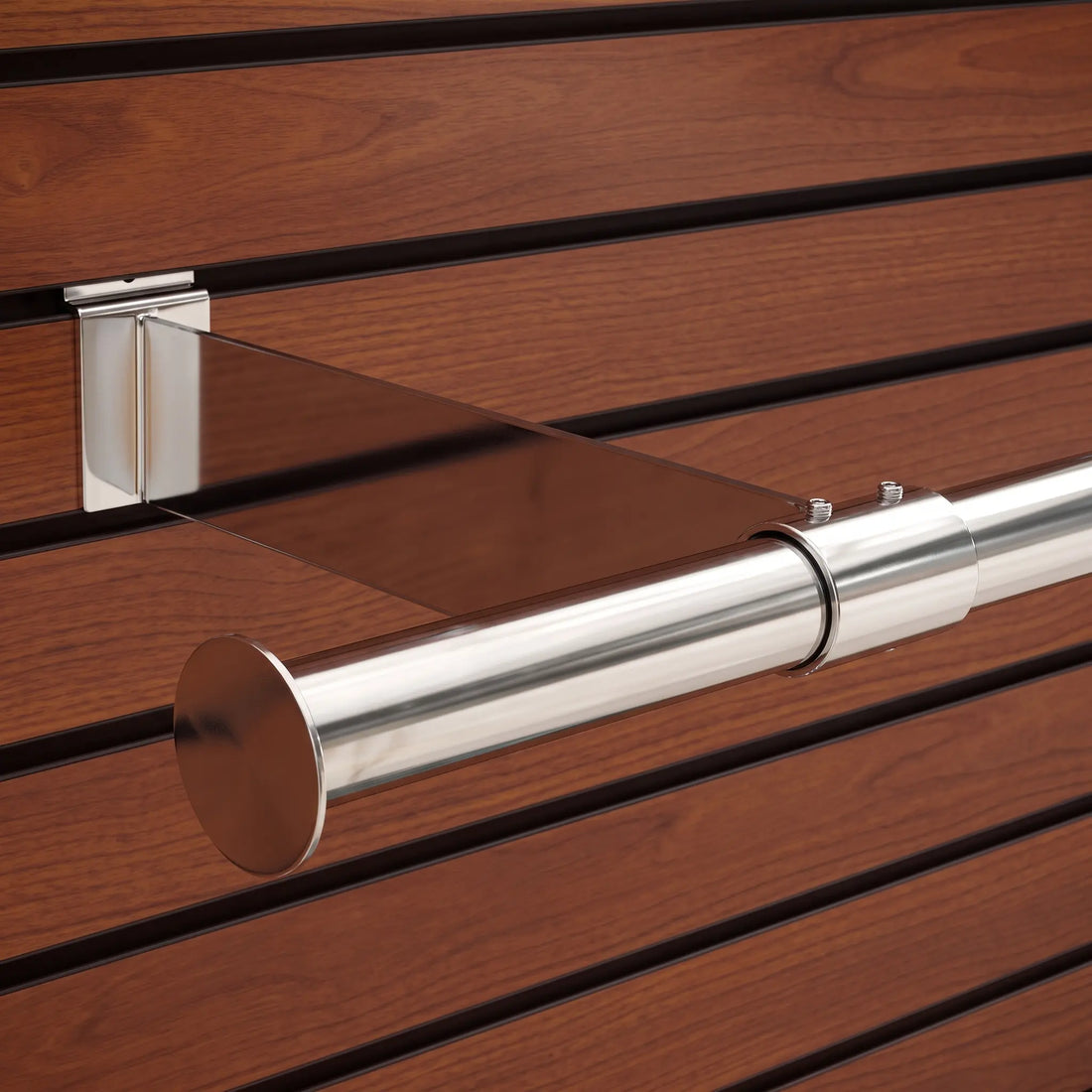 4' Chrome Round Tubing Hangrail (1-1/4" Diameter) for Retail Display Austin Store Fixtures