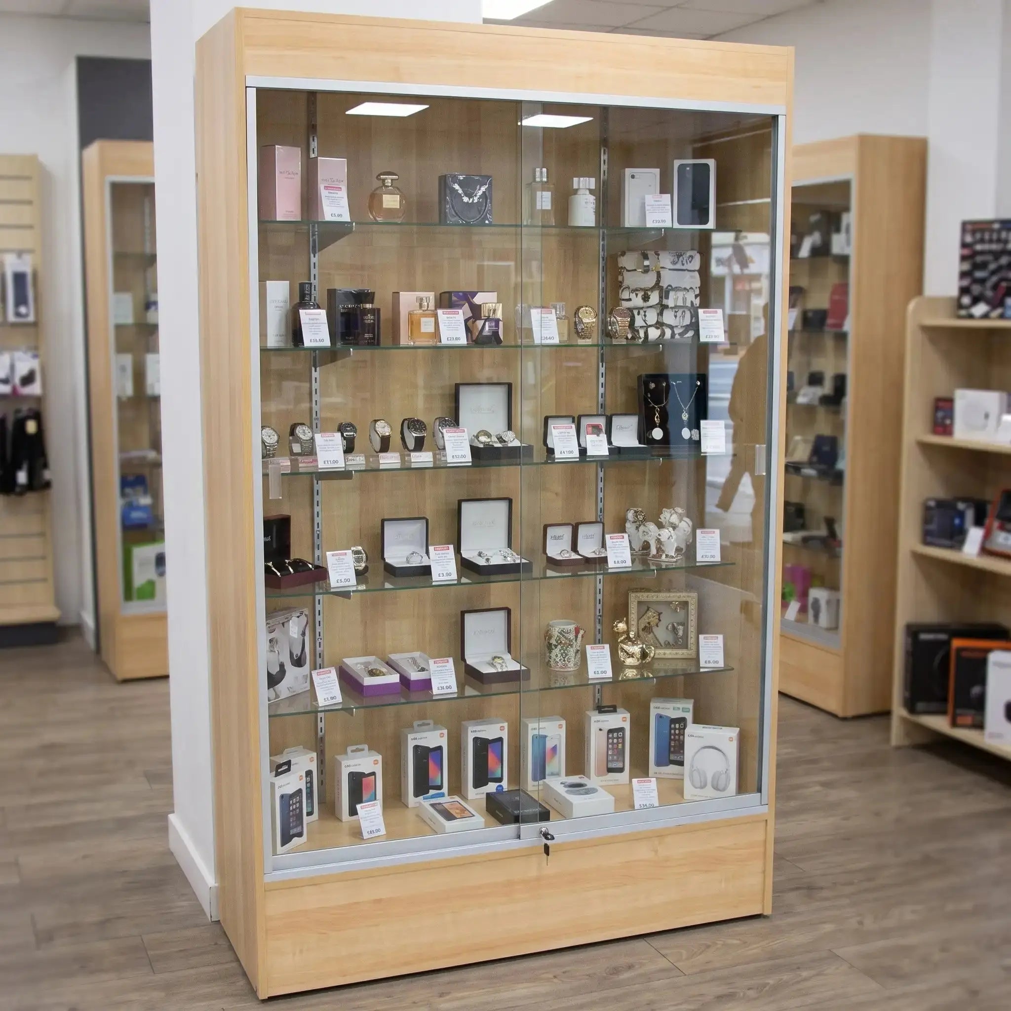6-Foot Full Vision Wood Wallcase Display Cabinet - WC6