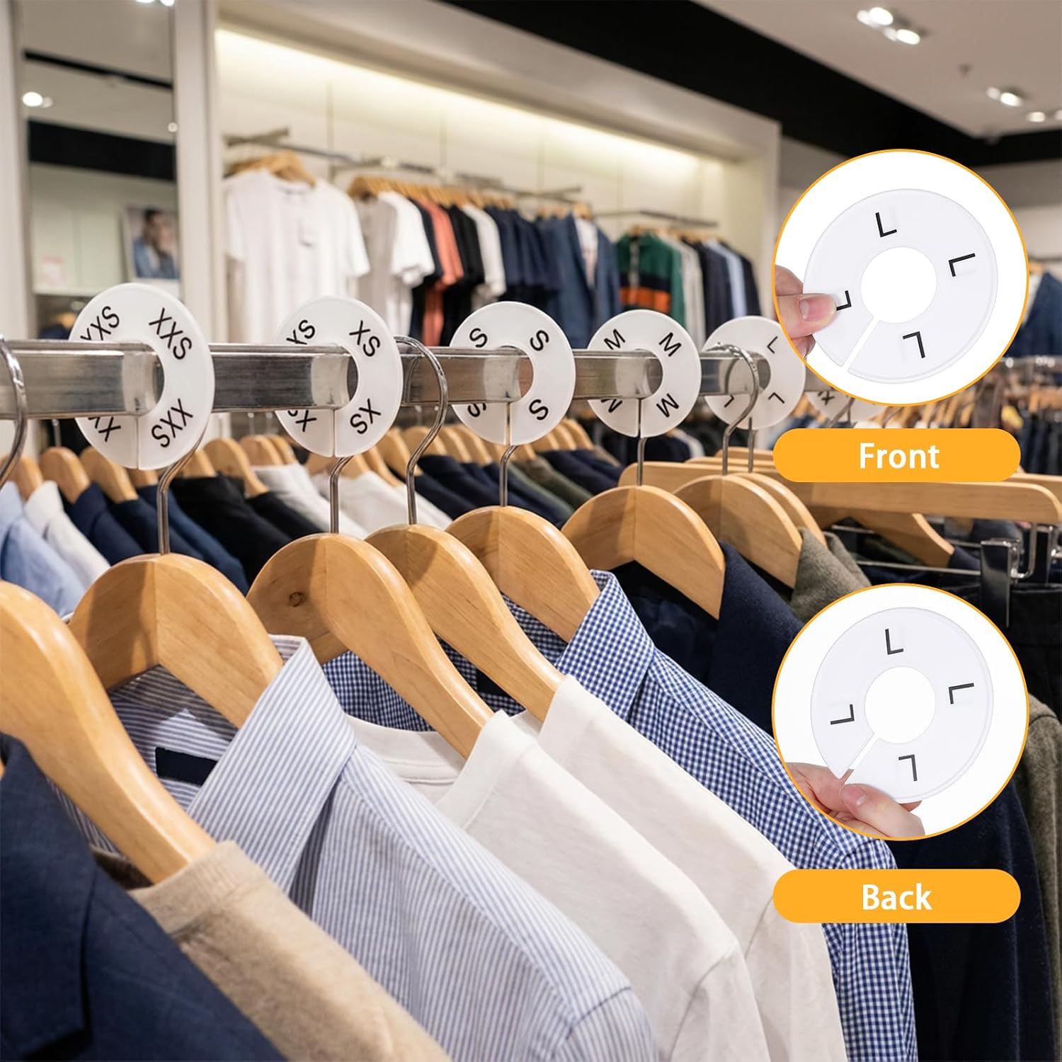 Plastic Clothing Rack Size Dividers (Round & Rectangular) Austin Store Fixtures