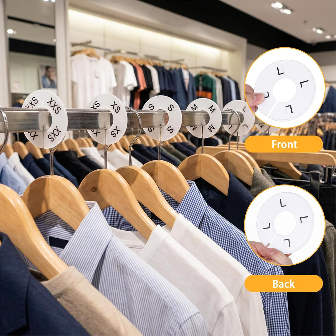 Plastic Clothing Rack Size Dividers (Round & Rectangular) Austin Store Fixtures