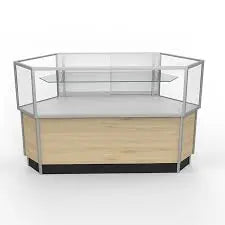 Aluminum Half Vision Glass Corner Showcase