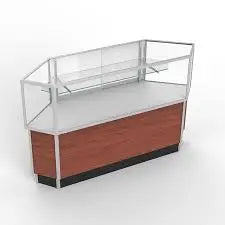 Aluminum Half Vision Glass Corner Showcase