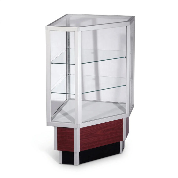 Aluminum Full Vision Tempered Glass Corner Filler Display Case