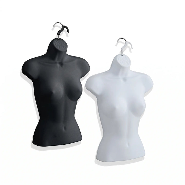 Half Body Female Hanging Torso Mannequin with Chrome Swivel Hook