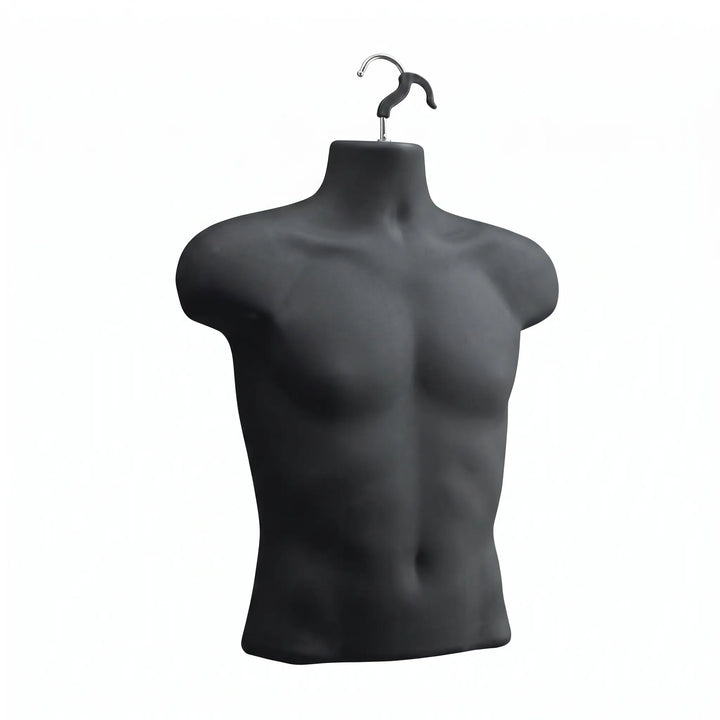 Half Body Male Hanging Torso Mannequin with Chrome Swivel Hook