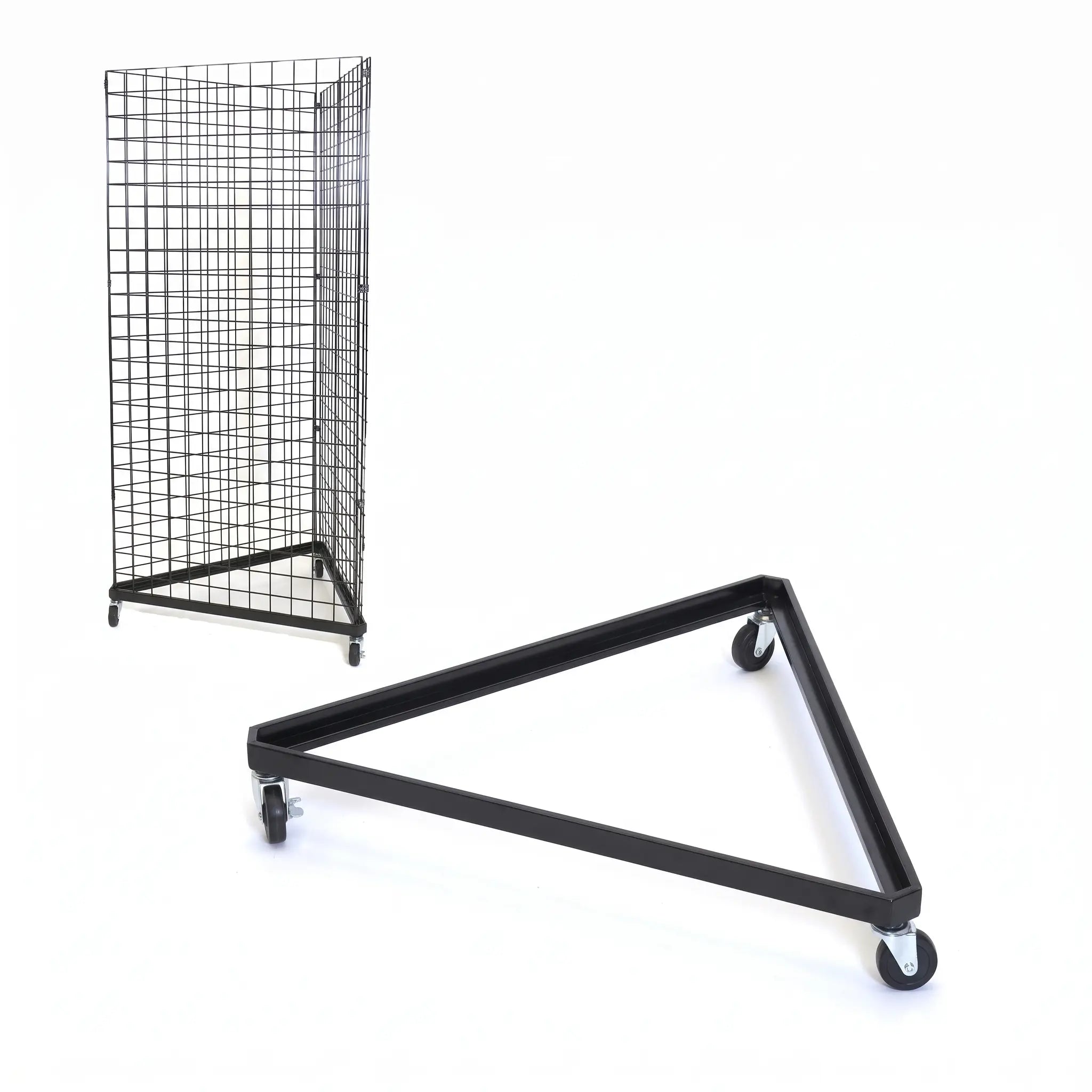 Heavy-Duty Modular Gridwall Display Bases – 4-Way, Gondola & Triangle Options