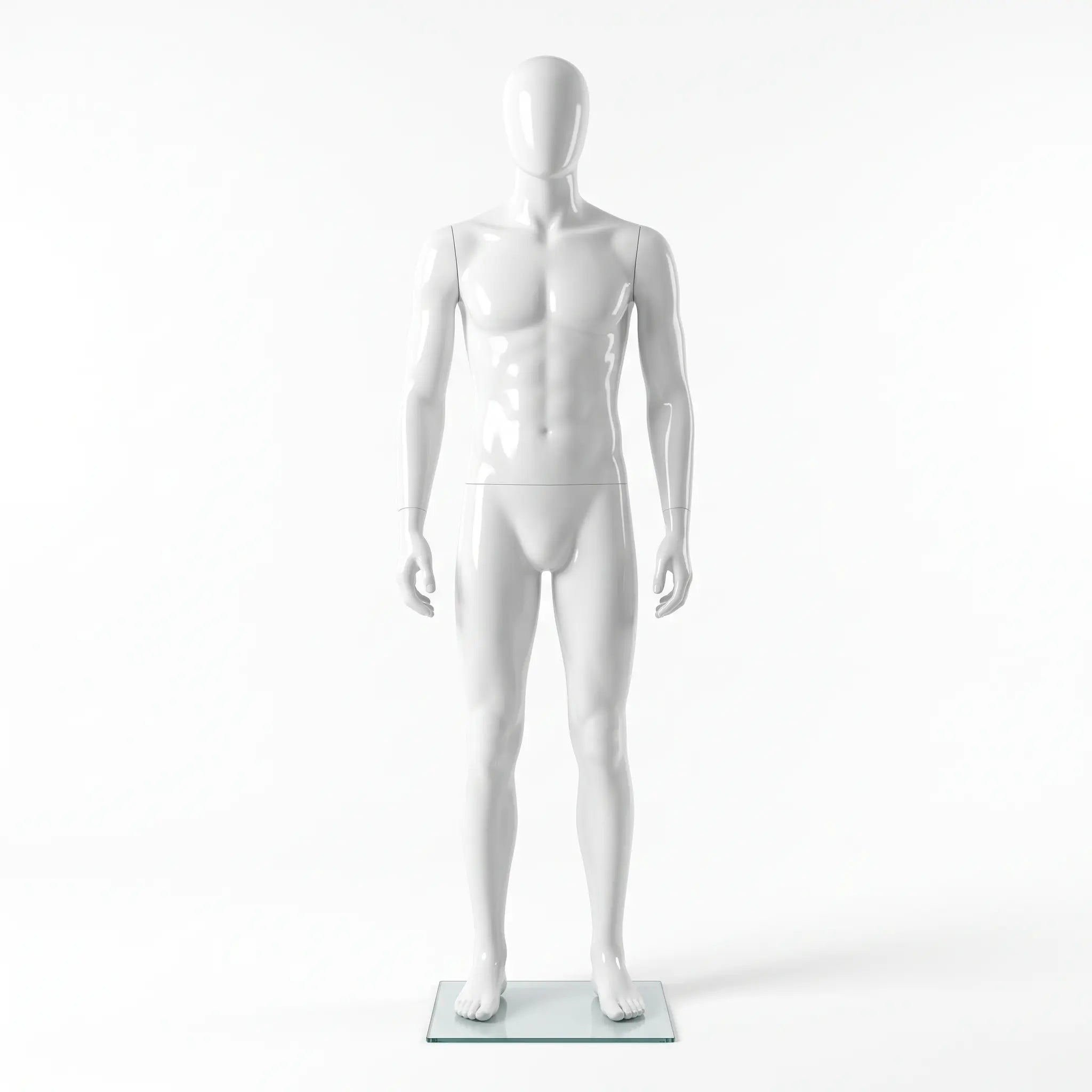High Glossy Male Mannequin with Metal Base (Black & White) Austin Store Fixtures