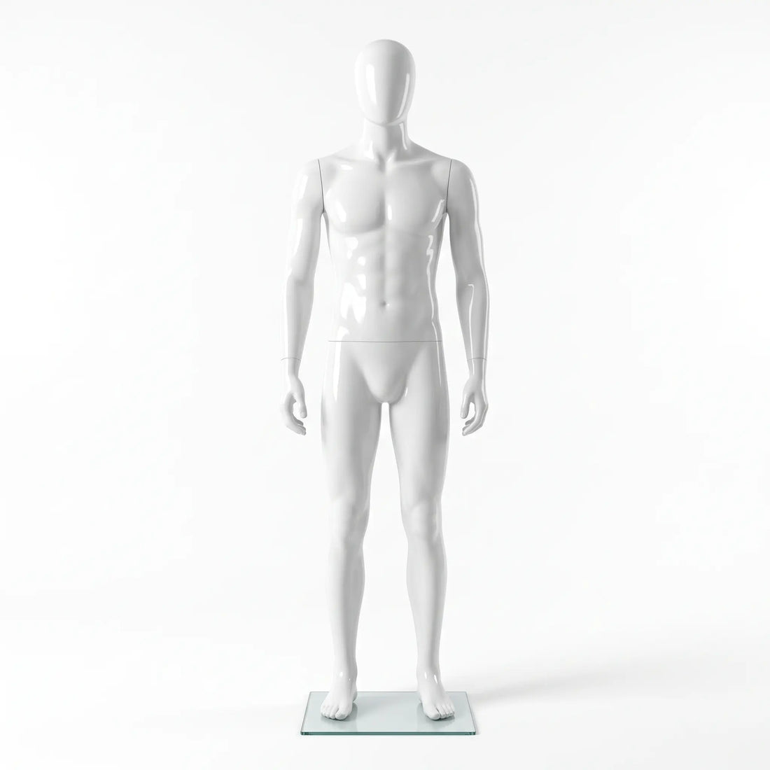 High Glossy Male Mannequin with Metal Base (Black & White) Austin Store Fixtures