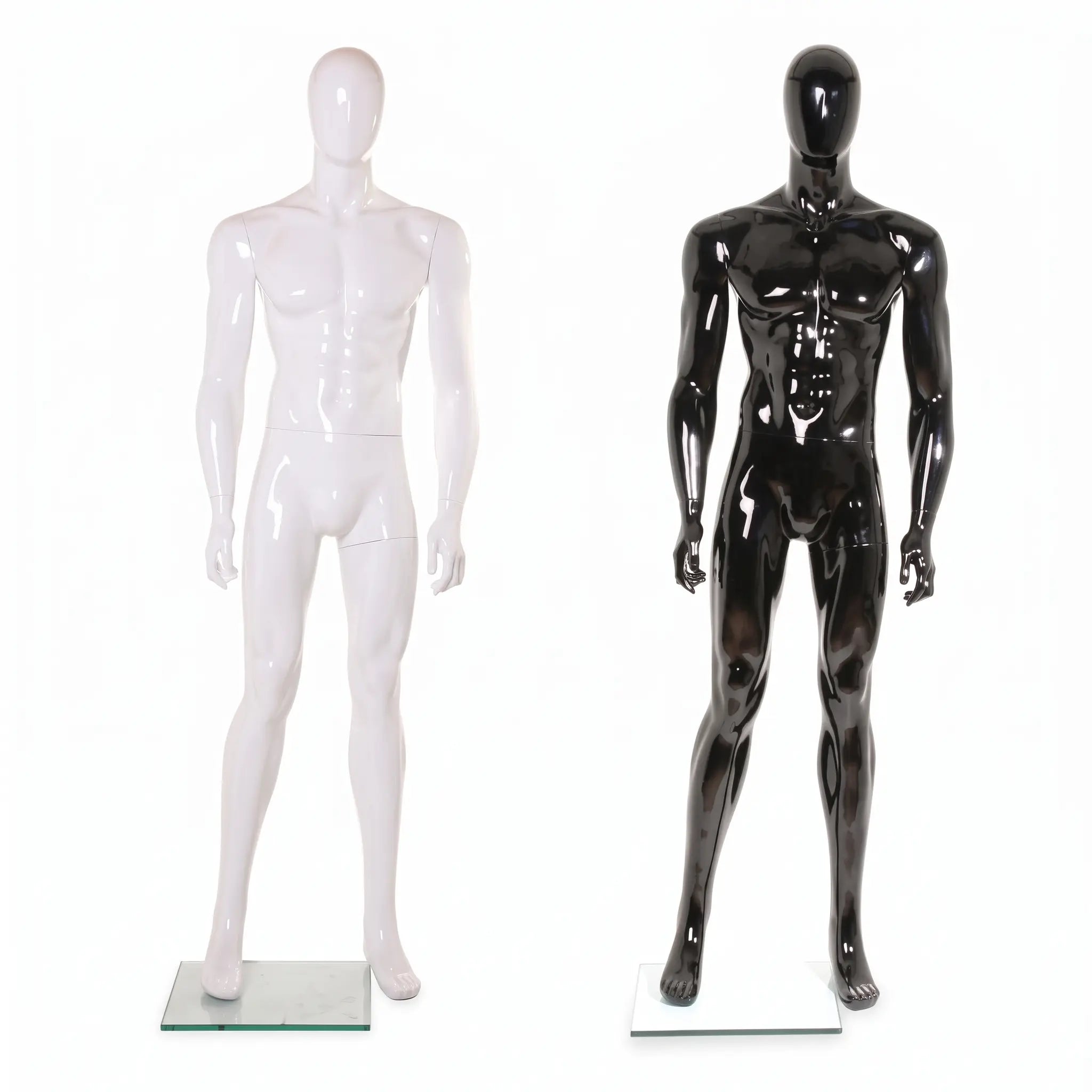 High Glossy Male Mannequin with Metal Base (Black & White) Austin Store Fixtures