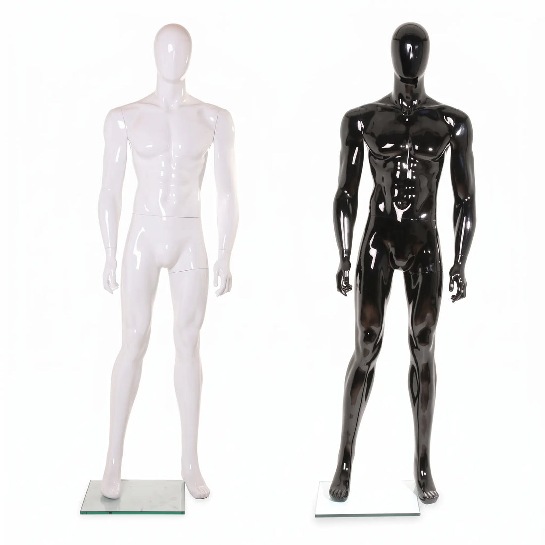 High Glossy Male Mannequin with Metal Base (Black & White) Austin Store Fixtures
