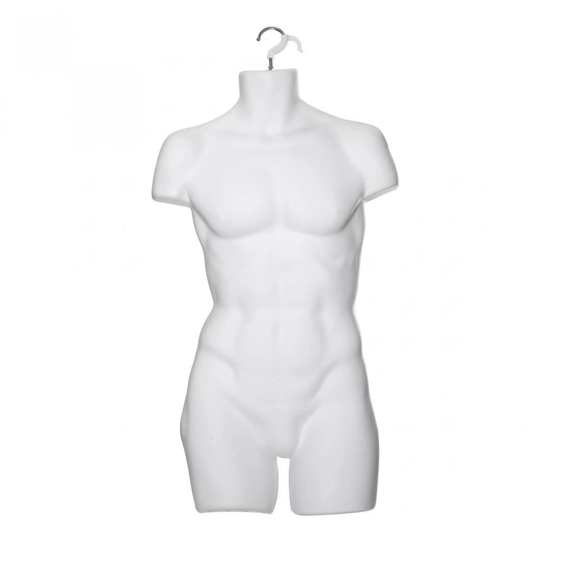 Male Full Hanging Torso Mannequin with Chrome Swivel Hook (Black & White)