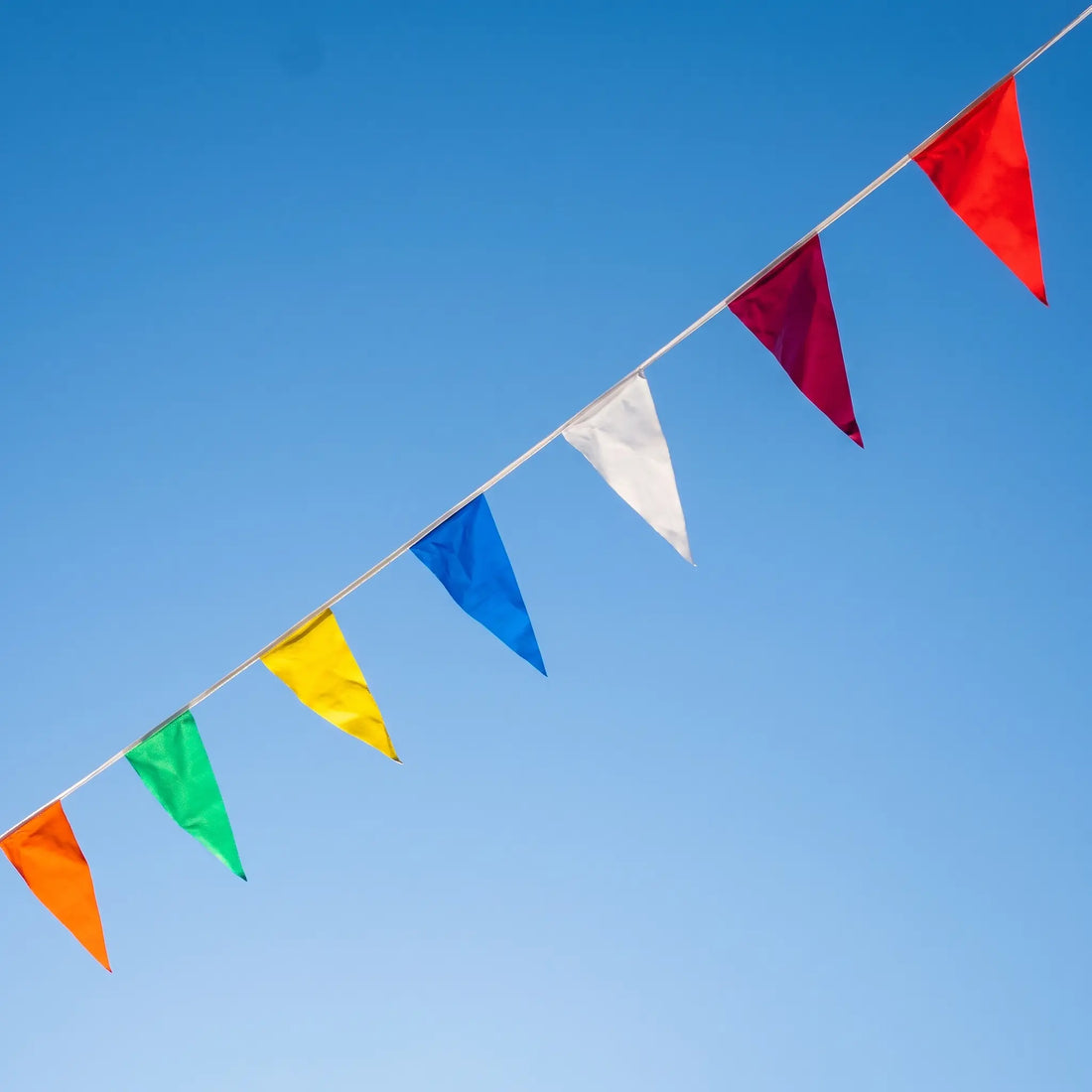60-Foot Multi-Colored Pennant Flag Banner – 10" Triangle String Pennants