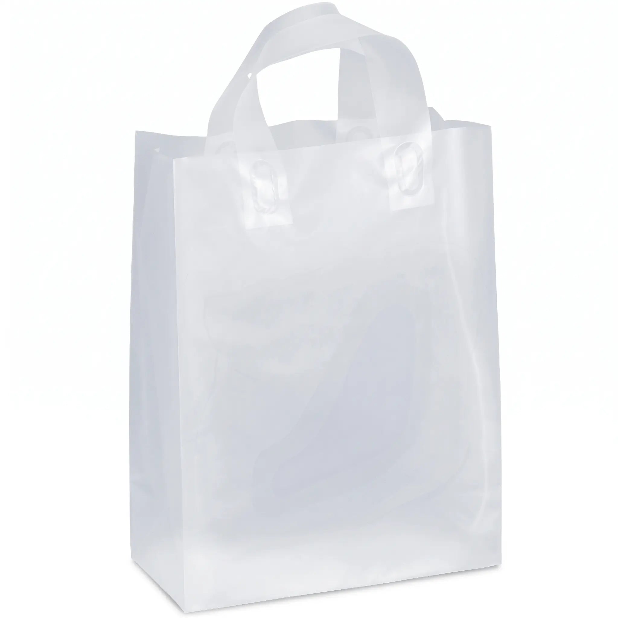 Prime Line Packaging Frosted Plastic Merchandise Bags with Loop Handles (100-Pack) Austin Store Fixtures