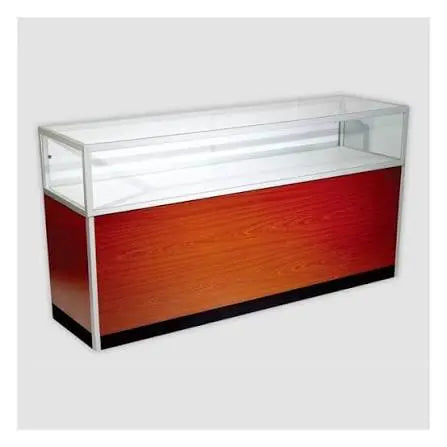 Aluminum jewelry Glass Showcase Walnut