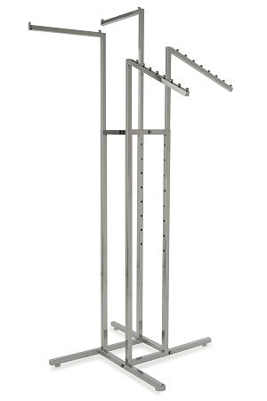 Four Way Clothing Rack With 2 Slant Arm/2 Straight Arm ASF