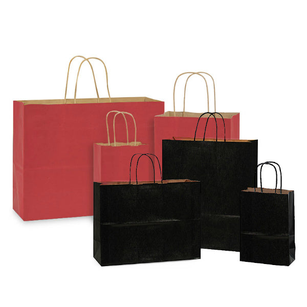 KRAFT PAPER BAGS - BLACK/RED ASF