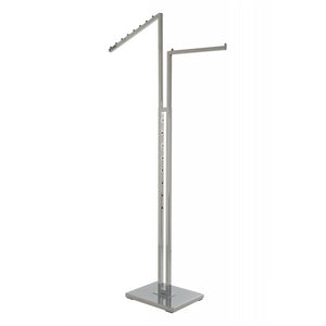 Two Way Clothing Rack With 1 Slant Arm/1 Straight Arm