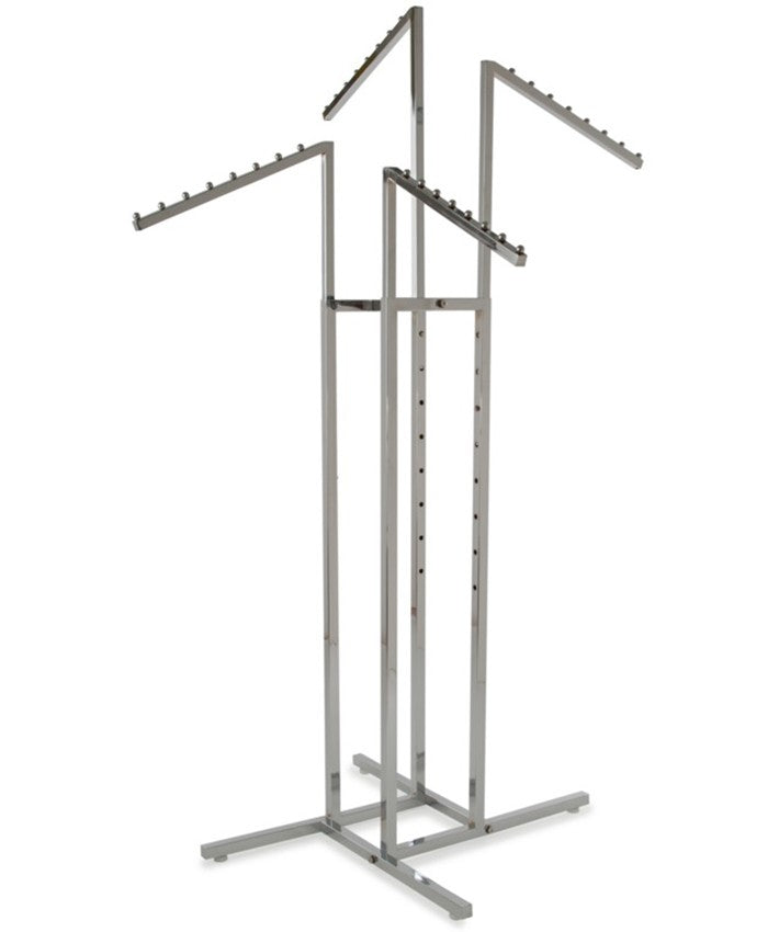Four Way Clothing Rack With Four 8 Ball Slant Arms ASF