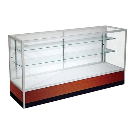 ALUMINUM FULL VISION GLASS SHOWCASES - WALNUT ASF