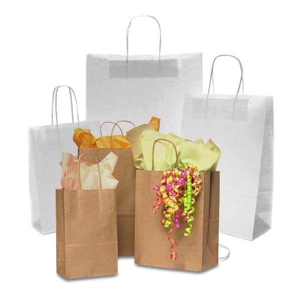 KRAFT PAPER BAGS - KRAFT/WHITE ASF