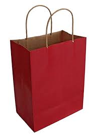 KRAFT PAPER BAGS - BLACK/RED ASF