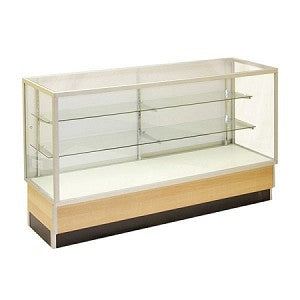 ALUMINUM FULL VISION GLASS SHOWCASES - MAPLE ASF
